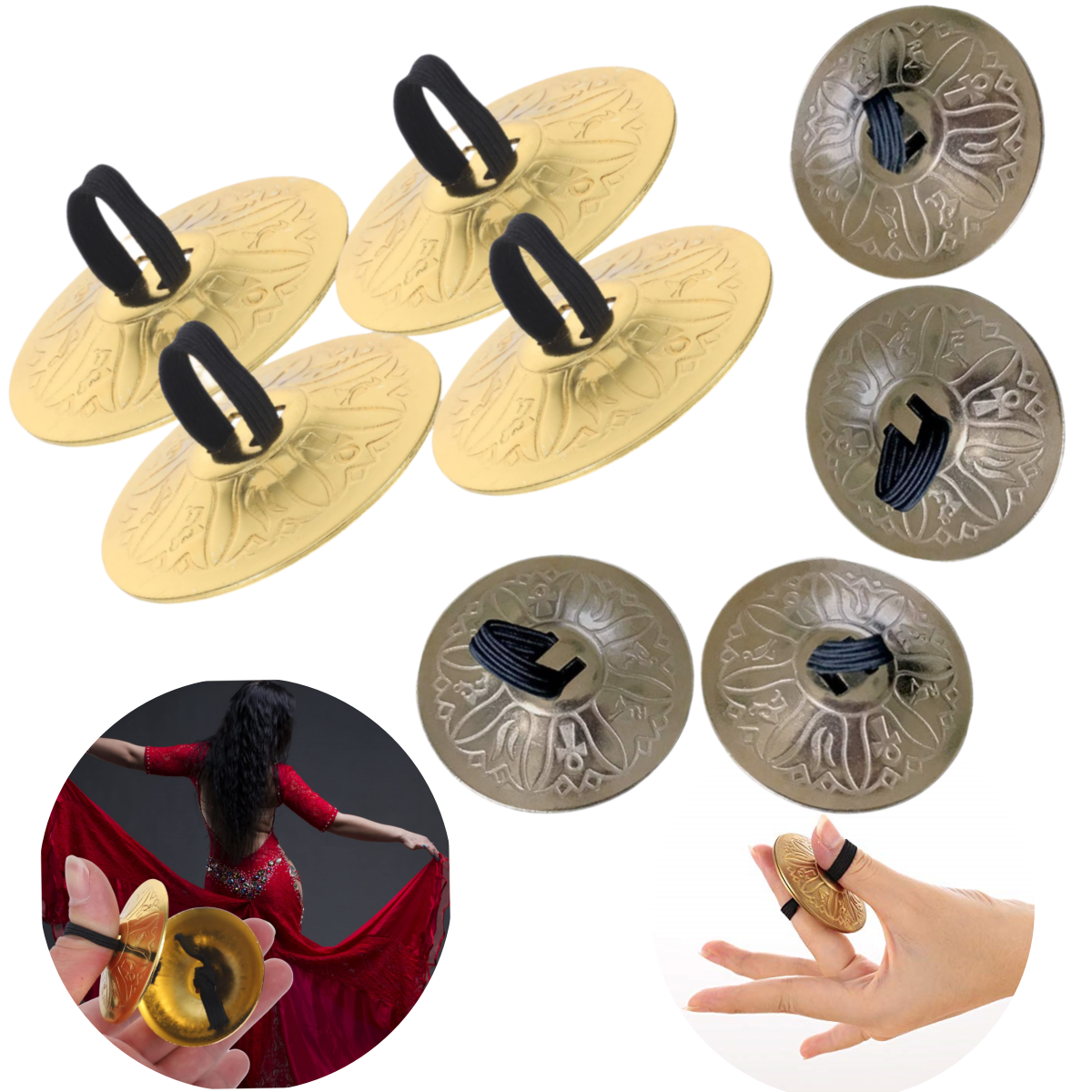 Musical Instrument With Hand - Miwayer 4PCS Mini Copper Finger Cymbals