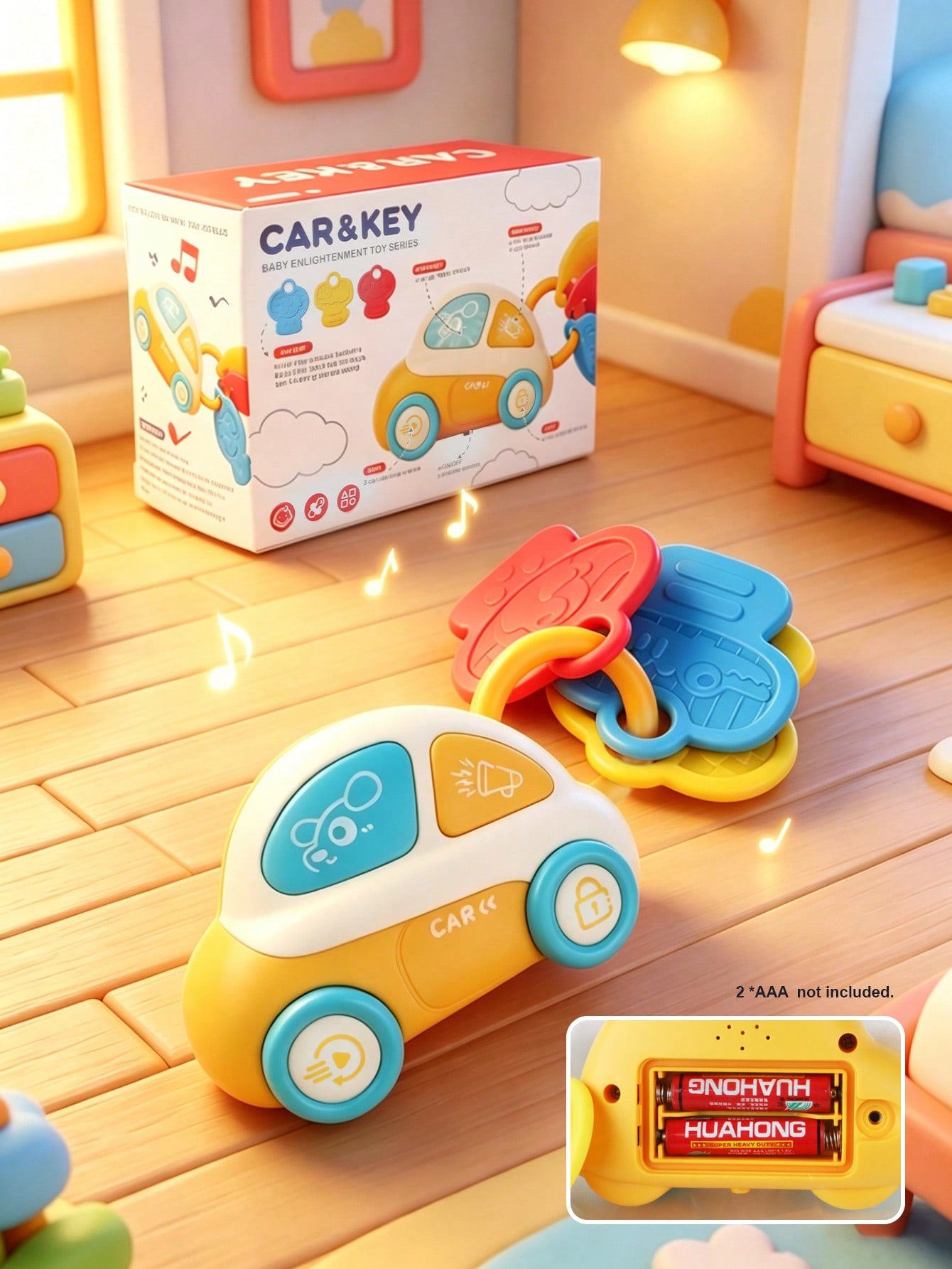 Musical Instrument Rattle - Baby Car Key Rattle Toy with