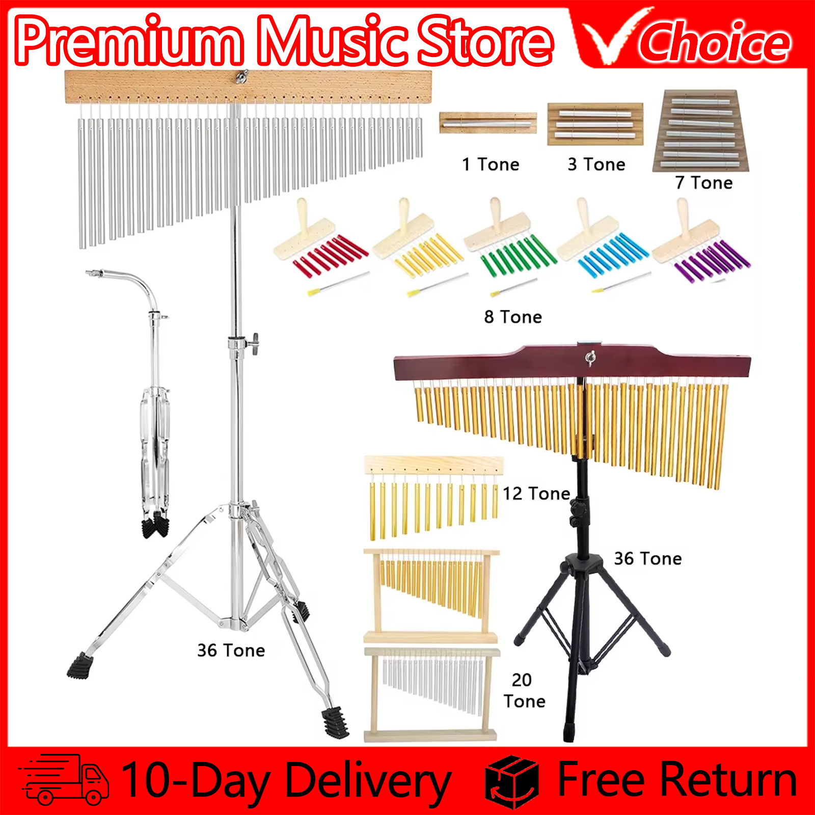 Celesta Musical Instrument - Meditation Energy Chimes 1/3/7/8/20/36 Tone Wind