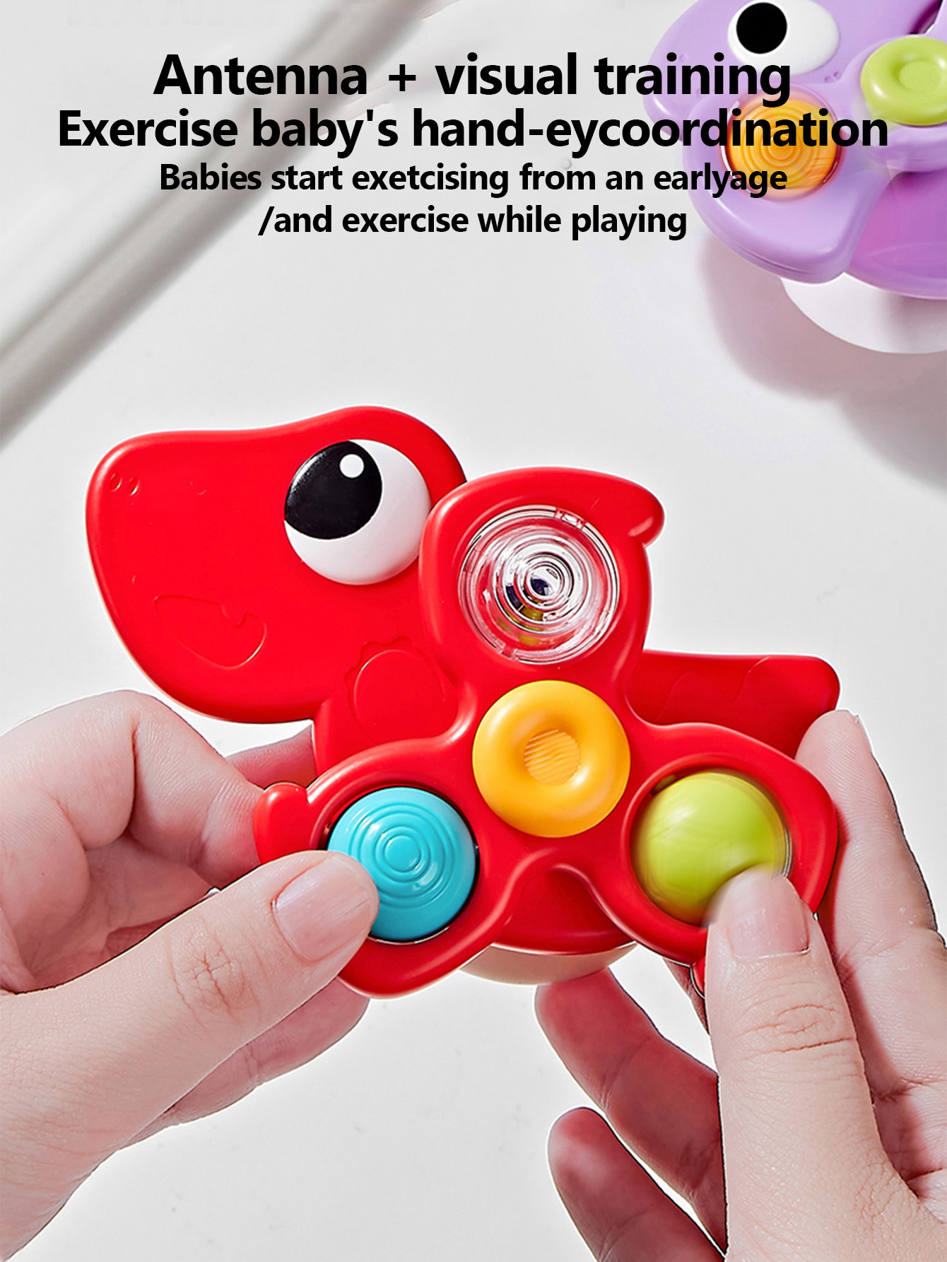 Dinosaur Suction Cups Spinning - مراجعة Musical Instrument Rattle وسعره