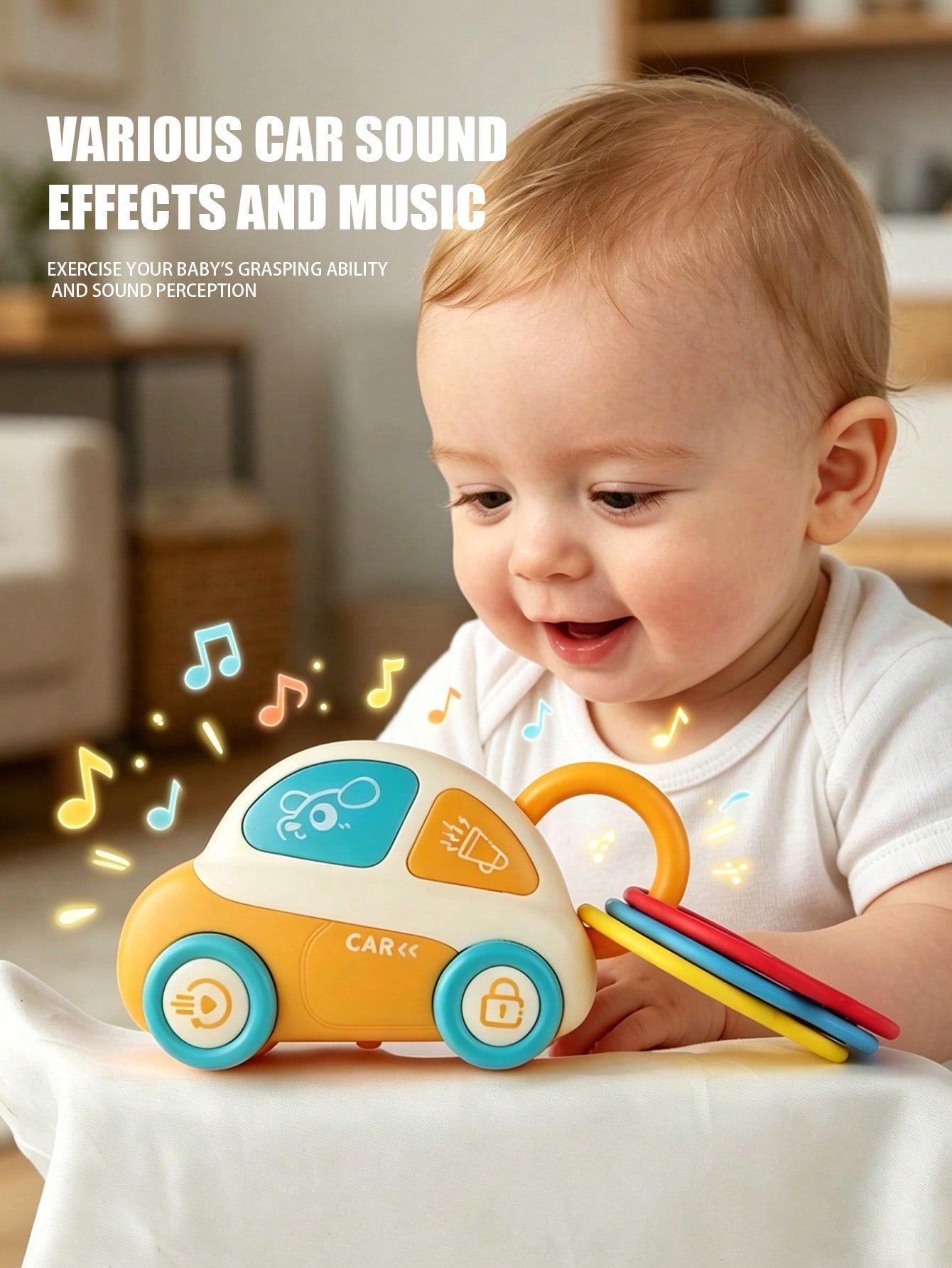 Baby Car Key Rattle Toy with S - مراجعة Musical Instrument Rattle وسعره