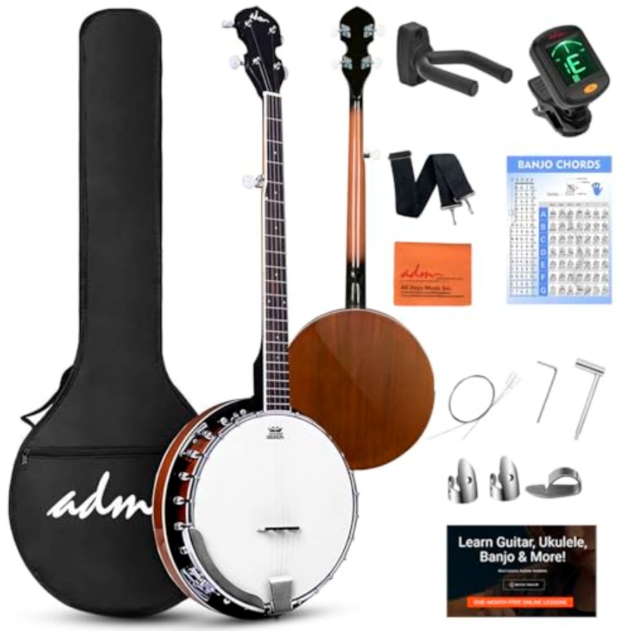 Beginner banjo kit for adults  - مراجعة Banjo 5 String Open وسعره