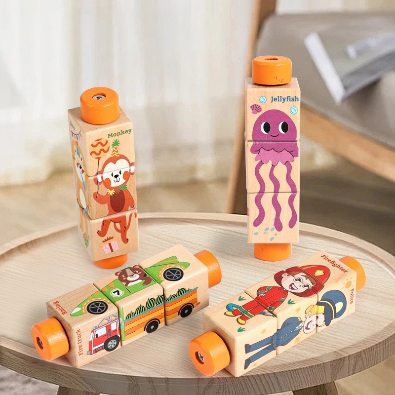 Baby Wooden Rotating Jigsaw Pu - مراجعة Musical Instrument Rattle وسعره