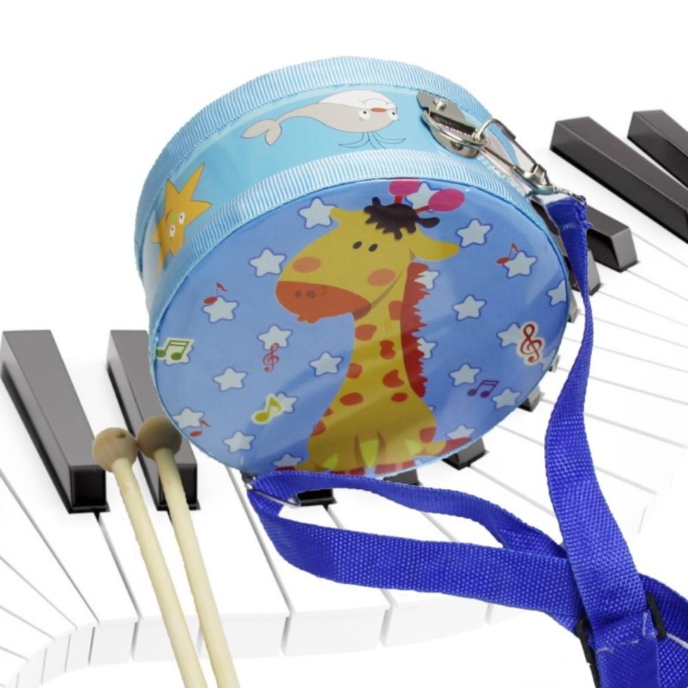 Wooden Children's Drum Double  - مراجعة Musical Instrument With Hand وسعره