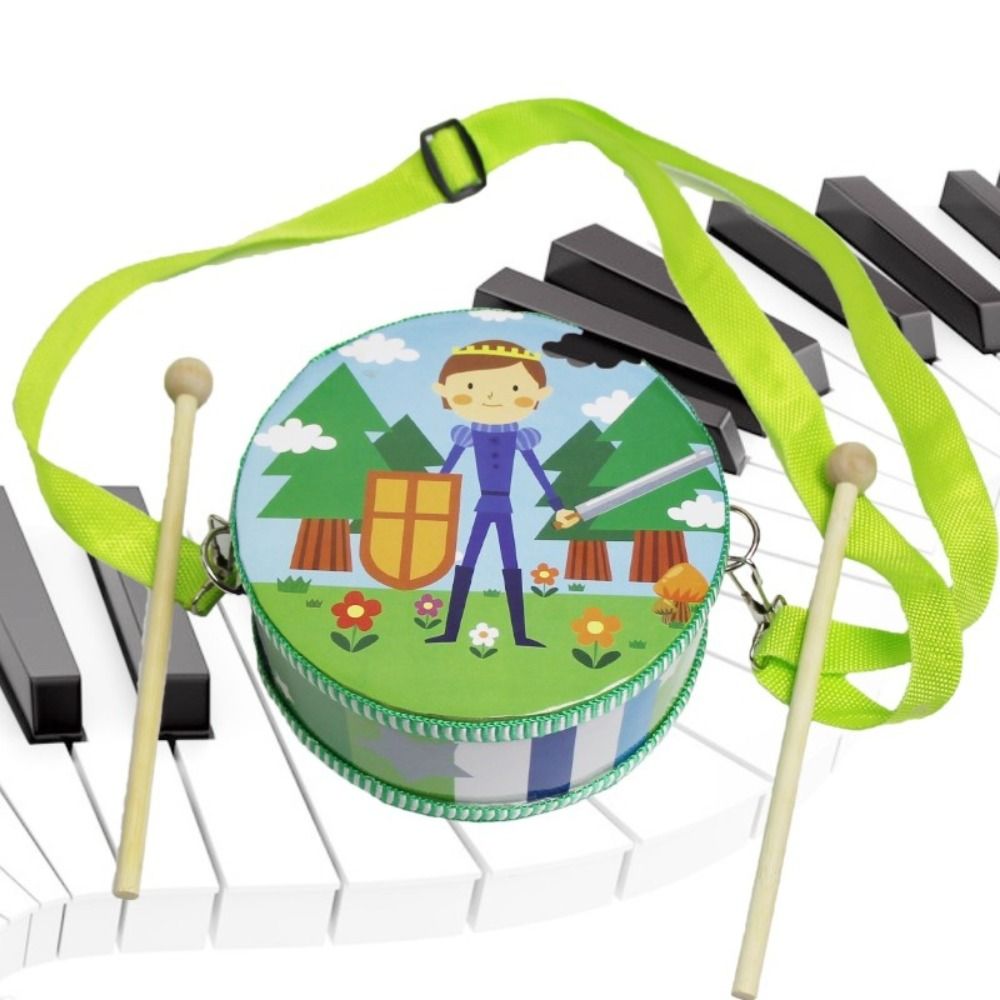 Wooden Children's Drum Double  - مراجعة Musical Instrument With Hand وسعره