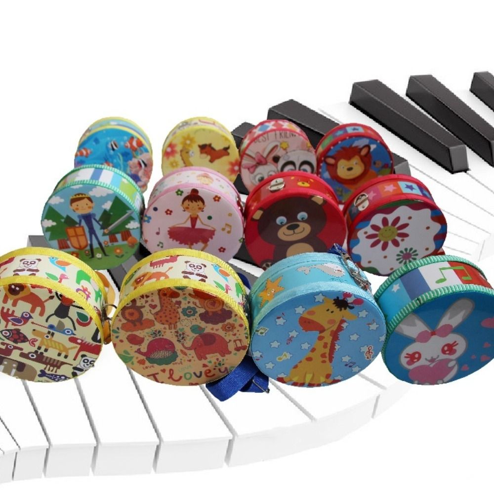 Wooden Children's Drum Double  - مراجعة Musical Instrument With Hand وسعره