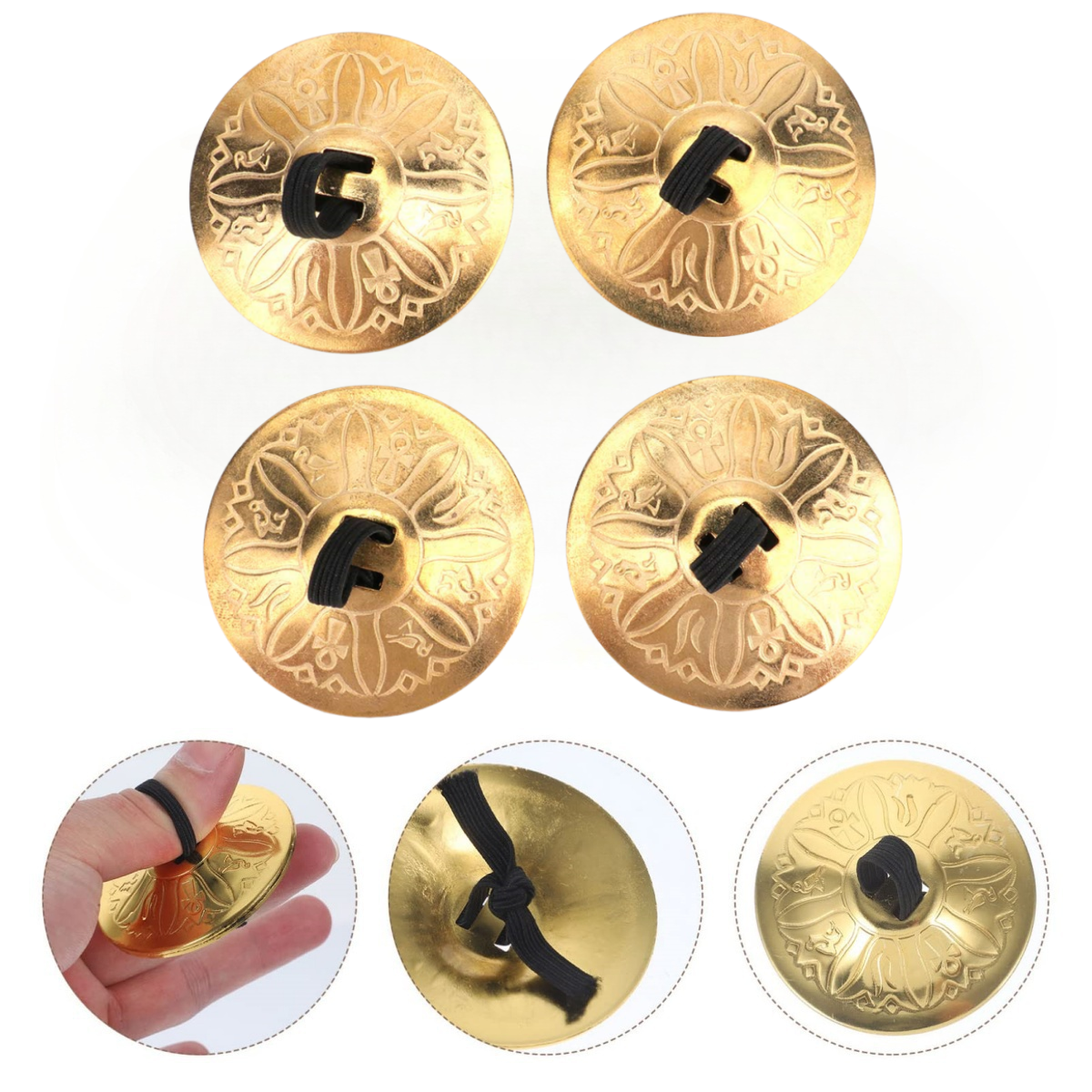 4PCS Mini Copper Finger Cymbal - مراجعة Musical Instrument With Hand وسعره