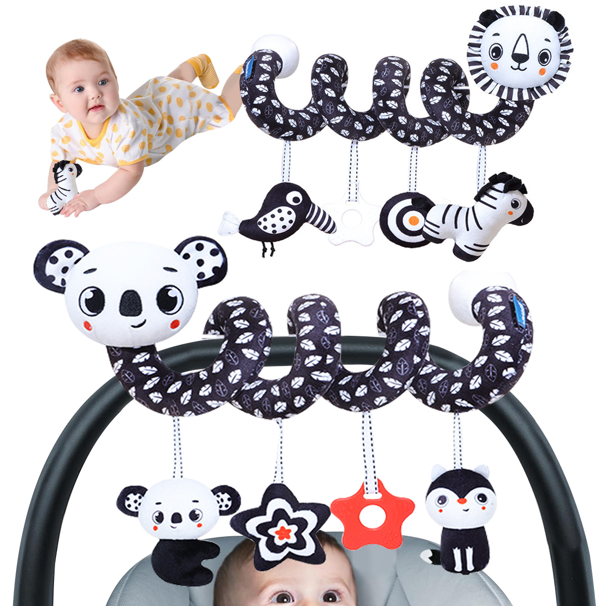 Baby Plush Spiral Hanging Toys - مراجعة Musical Instrument Rattle وسعره